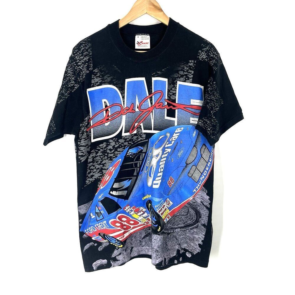 Vintage Chase Racewear Dale Jarrett #88 T Shirt Adult Medium All Over Print USA